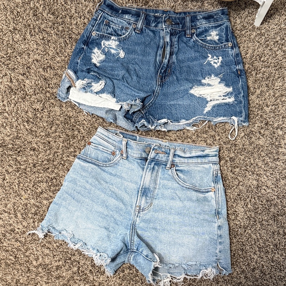 American Eagle Outfitters Blue Distressed Jean Shorts Bundle
